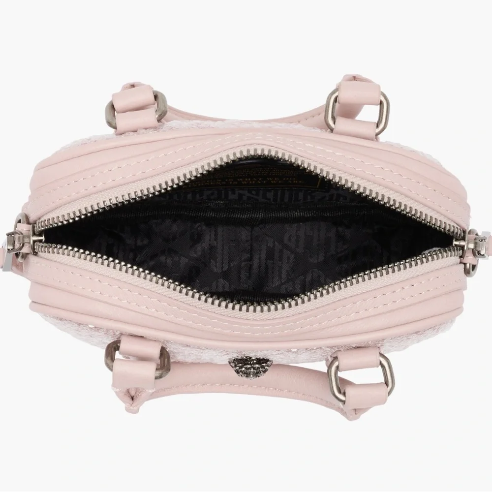 New Kurt Geiger Mini Kensington Duffle Sequin Bag in Lilac w Dustbag - Picture 4 of 6